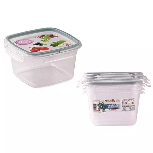 купить Контейнер для хранения пищи Snips 56430 Quadro 3buc, 1l в Кишинёве 