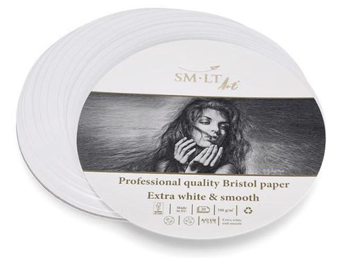 cumpără Set de creație miscellaneous Hârtie pentru schițe SMLT, rotundă, Bristol, albă, 16cm, 20file, extra netedă în Chișinău 