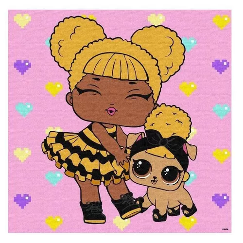 купить Картина по номерам Ideyka (KHO6287) L.O.L. Surprise! TroopSurprise Queen Bee With Queen Pup, 40х40 в Кишинёве 