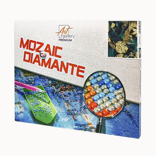 купить Картина по номерам Art Gallery XQB74349 Mozaic cu diamante Frunze aurii 30x40cm в Кишинёве 