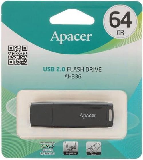 купить Флеш память USB Apacer AP64GAH336B-1 USB 2.0 AH336 64GB Black RP в Кишинёве 