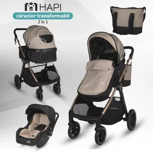 cumpără Сărucior pentru copii Coccolle Hapi Soley H2003 Carucior 3/1, Simply Taupe în Chișinău 