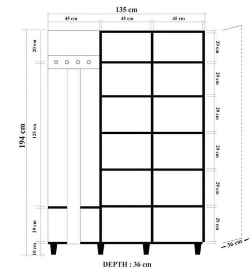 cumpără Mobilă pentru antreu Trendy Garmanto 135-729, Stejar Sonoma, 135x194x36cm (GTR005937) în Chișinău 