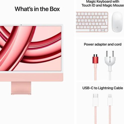 cumpără Monobloc PC Apple iMac 24" Retina 4.5K M3 8c/10g 512GB Pink MQRU3 în Chișinău 