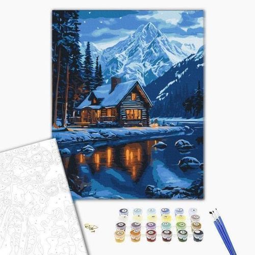 купить Картина по номерам BrushMe BS54193FC 40х50cm (fără cutie) Oglinda înghețată a lacului в Кишинёве 