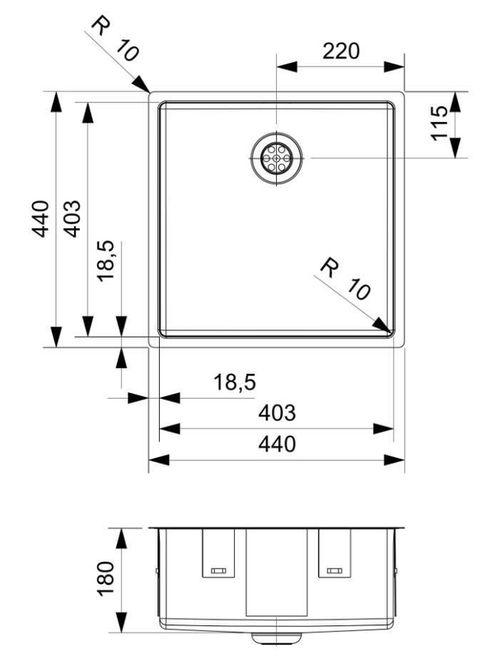 купить Мойка кухонная Reginox R38734 New York 40x40 Gold II в Кишинёве 