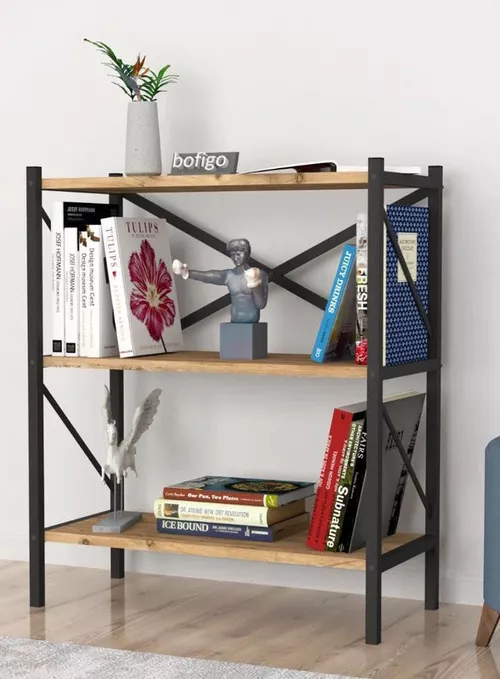 cumpără Etajeră Nex Home Biblioteca, 3 compartimente, 66x35x85 cm, Stejar (15-05-02) în Chișinău 