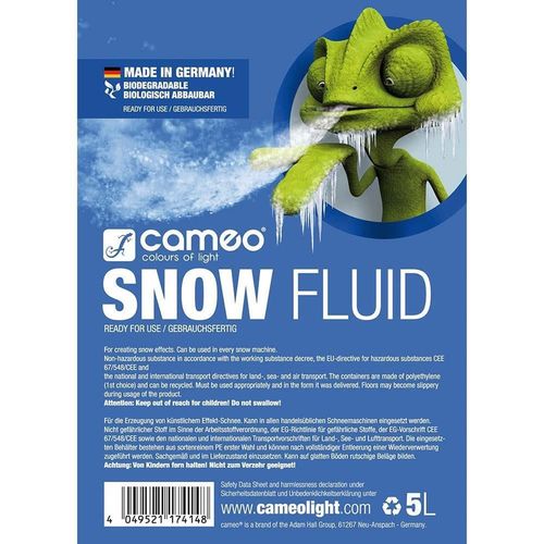 купить Сценическое оборудование и освещение Cameo Snow Fluid 5L lichid masina fulgi в Кишинёве 