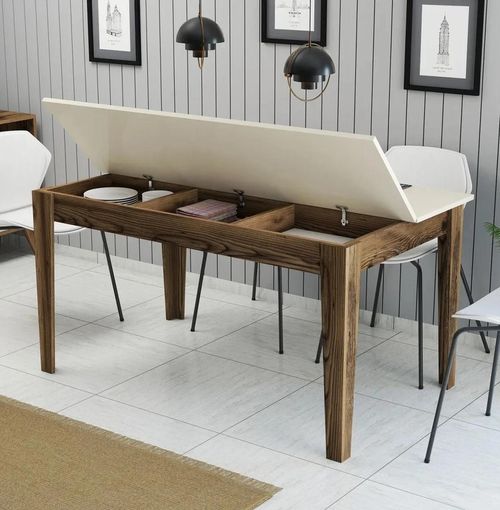 cumpără Masă Trendy Milan 517-Nuc, Crem 145x75x88cm în Chișinău 