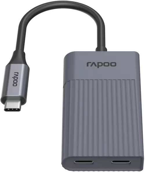 купить Переходник для IT Rapoo 226496 UCH-4013 USB-C Hub, USB-C to USB-A and USB-C, grey в Кишинёве 