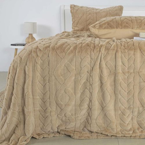 купить Домашний текстиль Relaxe Home 024558 Cuvertura Soft Angora 240x260, Beige в Кишинёве 