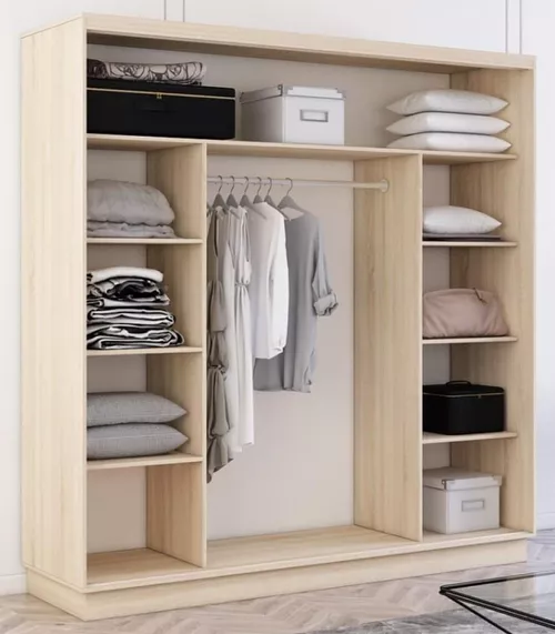 купить Шкаф Mobildor-Lux Fox uși glisante din oglindă și PAL (230x60x240H cm) Sonoma в Кишинёве 