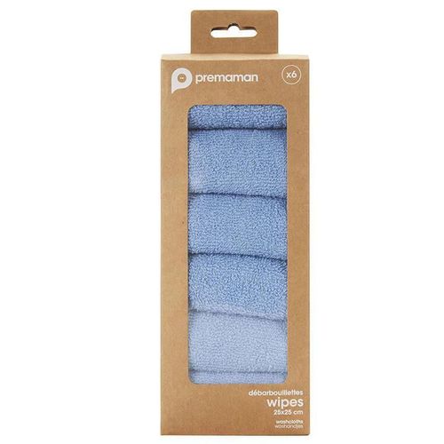 купить Аксессуар для самых маленьких Premaman PPS4F8-BLC-UNQ Set 6 prosopele Albastre, 25x25cm в Кишинёве 