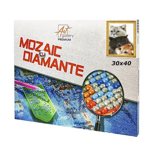 купить Картина по номерам Art Gallery GB83211 Mozaic cu diamante 30x40cm Trei frati mustaciosi в Кишинёве 