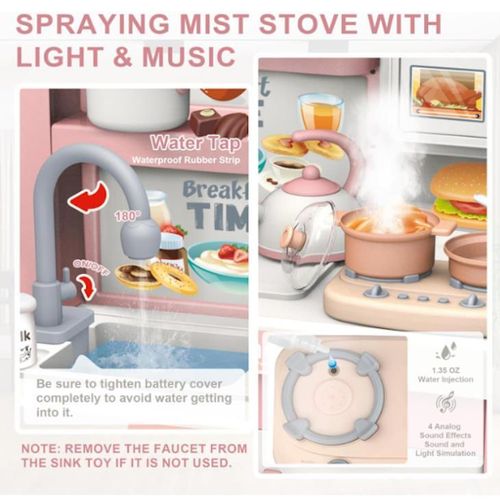 купить Игрушечная кухня и посуда Essa 100T-4 Bucătărie pentru copii, roz в Кишинёве 