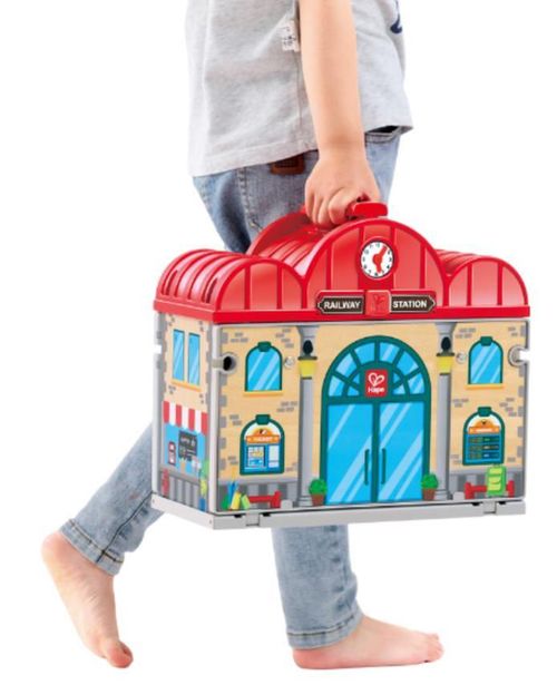 купить Конструктор Hape E3877 Set portabil Stația de tren, 40 elem. в Кишинёве 