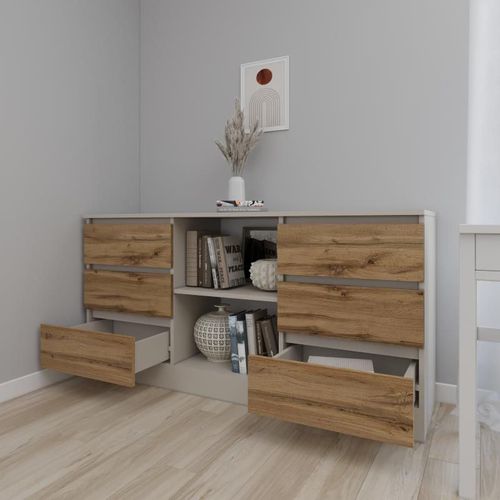 cumpără Comodă Smartex (16151) Т3 140cm Kashemir+Stejar Inchis în Chișinău 