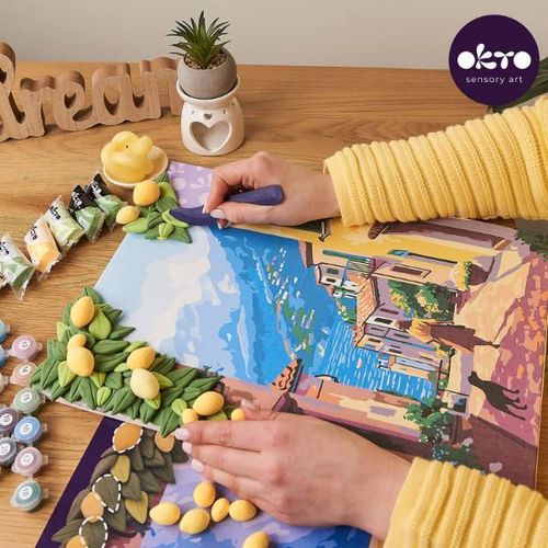 cumpără Set de creație Okto 30008 3D Pictură pe numere cu plastilină ușoară 30×40сm, Lemon Weekend în Chișinău 