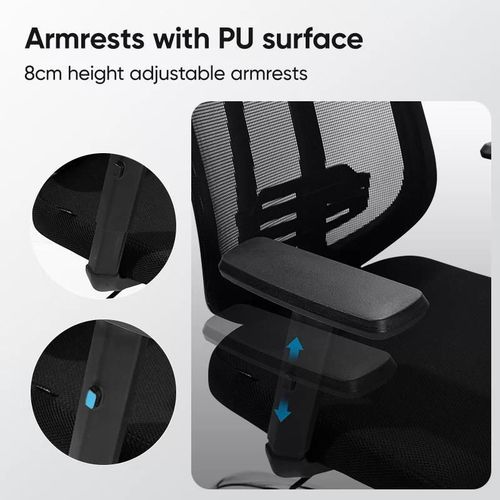 cumpără Fotoliu de birou Deli DLE4512, plasă și tapițerie, negru în Chișinău 