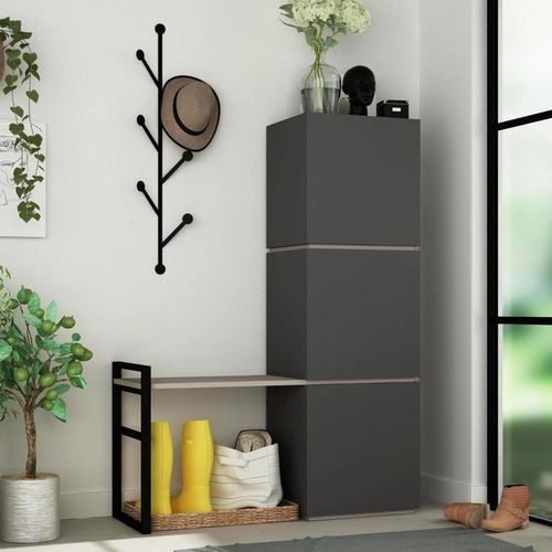 cumpără Mobilă pentru antreu Trendy Mello Antracit, 109x149x39cm (GTR000944) în Chișinău 