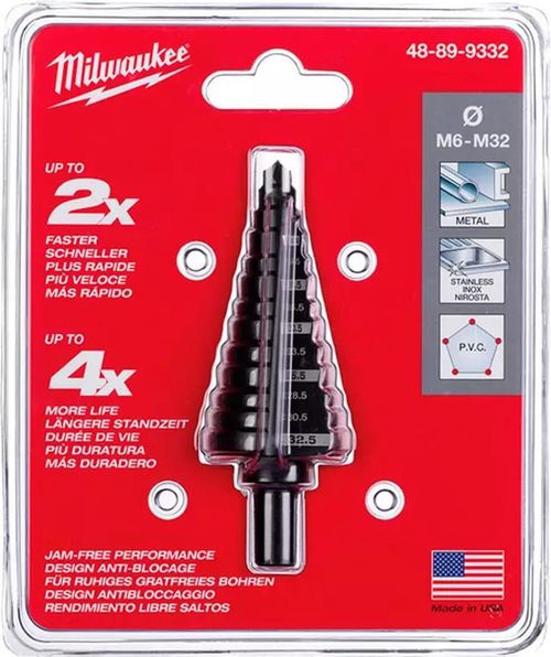 купить Набор головок, бит, насадок Milwaukee 48899332 сверло ступенчатое M6-M32 Ø6.0-32.5мм (P.1) в Кишинёве 