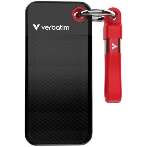 купить Накопители SSD внешние Verbatim M.2 External SSD 512GB Verbatim Pocket USB 3.2 Gen 2, Black/Red (VER_32284) в Кишинёве 