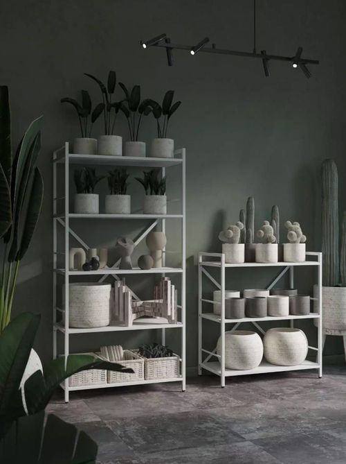 купить Офисный стеллаж Nex Home Raft metalic Loft 1700x800x350mm, 5 polite PAL, White/White snow в Кишинёве 