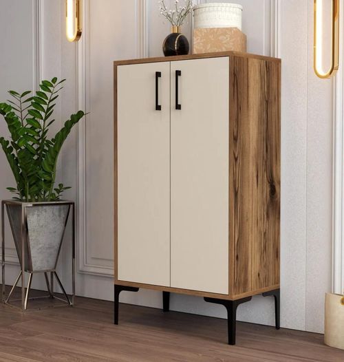 cumpără Raft pentru încălțăminte Trendy Prag, Nuc, Smantana 60x111x35cm în Chișinău 