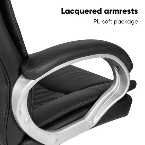 cumpără Fotoliu de birou Deli 4524 эко кожа, черное în Chișinău 