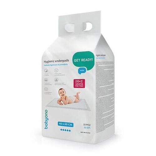 купить Аксессуар для пеленания BabyOno 0513/022 Cearceafuri igienice 60x40cm (22 buc) в Кишинёве 