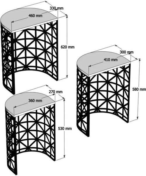 купить Журнальный столик Trendy Stil, Marmura Neagra, masa de cuibarit (3 bucati) в Кишинёве 
