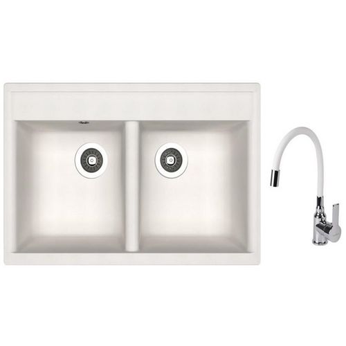 купить Мойка кухонная со смесителем Dr.Gans Astra 780 + SanDonna F 9995 alb в Кишинёве 