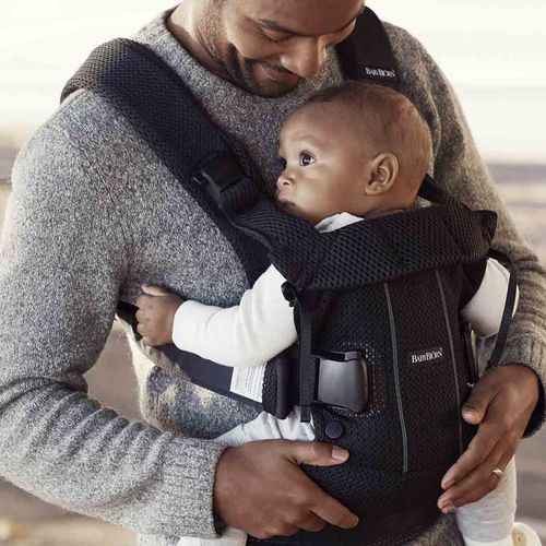 Анатомический рюкзак-кенгуру BabyBjorn One Air Black, 3D Mesh 