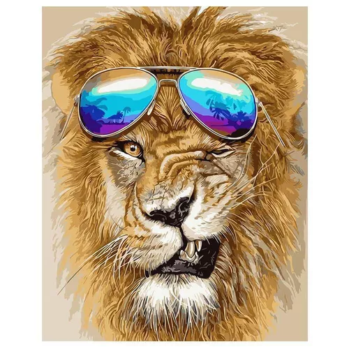 купить Картина по номерам Strateg VA 1123 Leu in ochelari 40x50 в Кишинёве 