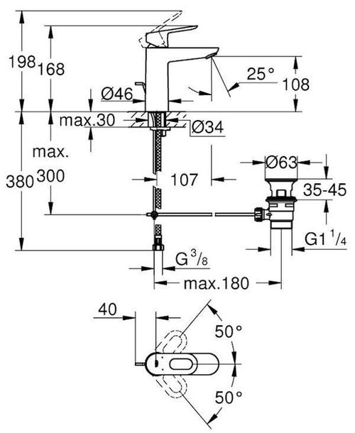 cumpără Baterie lavoar Grohe Bauloop OHM lavoar M 23762000 în Chișinău 