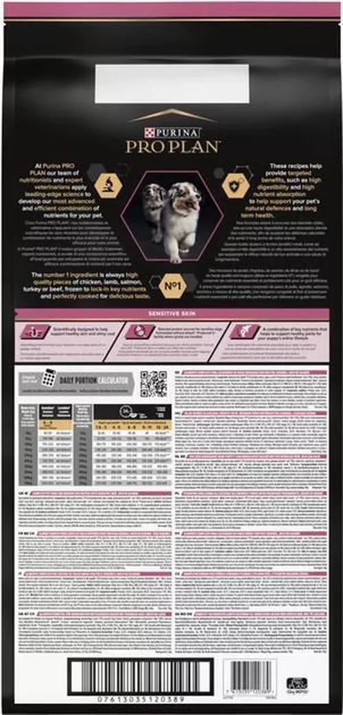 cumpără Hrană pentru animale de companie Purina Pro Plan Medium Puppy Sensitive Skin p/u puii de caine (somon) 12kg (1) în Chișinău 