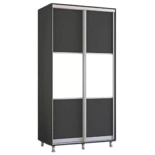cumpără Dulap Mobildor-Lux Aron-P 1.0m-1.8m uși glisante din PAL orizontal (120x60x210H cm) Anthracite în Chișinău 