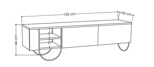 cumpără Comodă TV Trendy Norfolk, Mocha deschis 150x44x36cm în Chișinău 