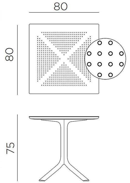 cumpără Masă Nardi CLIP 80 TORTORA 40082.10.000 în Chișinău 