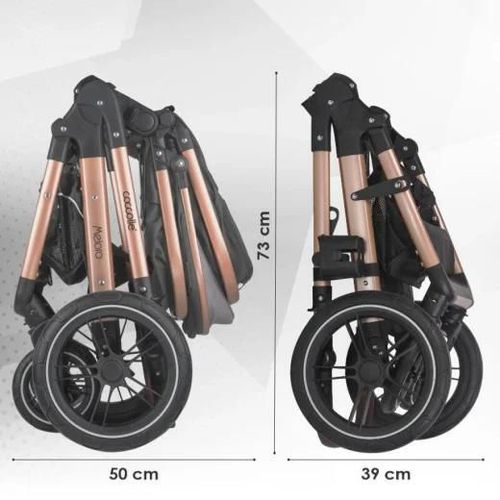 cumpără Сărucior pentru copii Coccolle Melora Diamond Black, 3in1 cu landou transformabil în Chișinău 