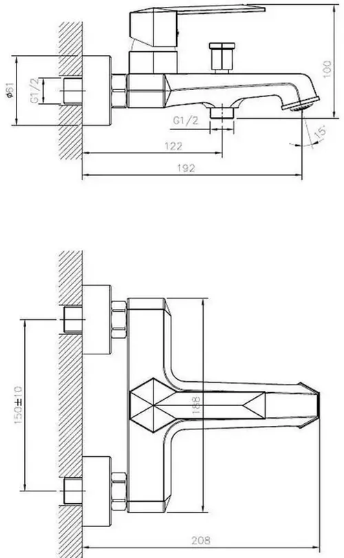 купить Смеситель для ванны Genesis Premium C002CH Neoclassic Premium Brilliant cromat в Кишинёве 