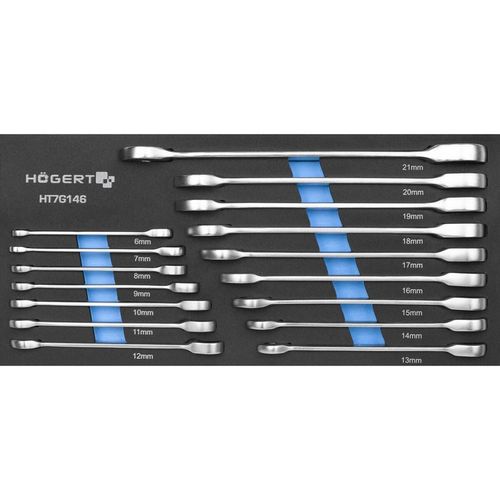cumpără Set de unelte de mână Hoegert HT7G146 ключи комбинированные с трещоткой 6-21 мм, 16 предм. în Chișinău 