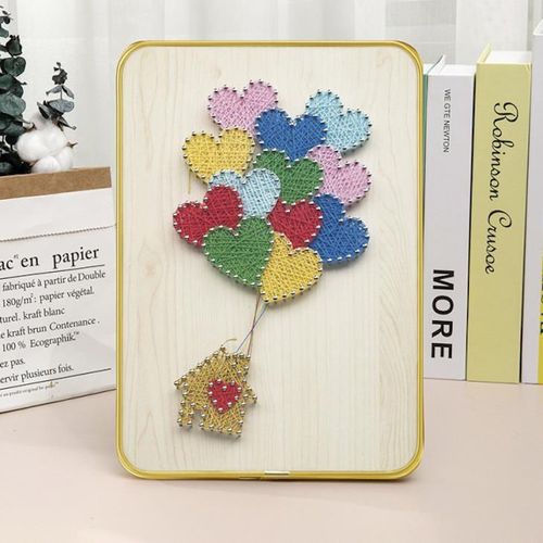 cumpără Set de creație New World DHACE28038 Set String Art 21x30 Casuta cu baloane-inimi în Chișinău 