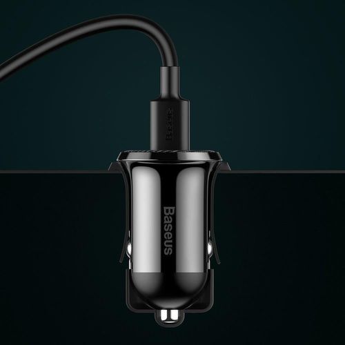 купить Зарядное устройство для автомобиля Baseus CCALLP-01 USB Car Charger - Grain Pro, 2xUSB (U + U), 5V/4.8A, Black в Кишинёве 