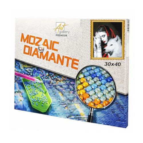 купить Картина по номерам Art Gallery GB86132 Mozaic cu diamante 30x40cm Fata si lupoaica в Кишинёве 