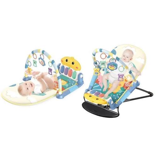 купить Детское кресло-качалка Bibi-Irn 608-92 covoras-sezlong 2in1 albastru в Кишинёве 