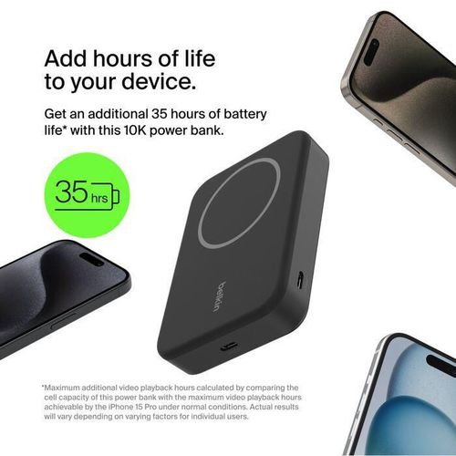 cumpără Acumulator extern USB (Powerbank) Belkin BPD008BTBK 10k Qi2 MagSafe Compatible Powerbank with kickstand, Black în Chișinău 
