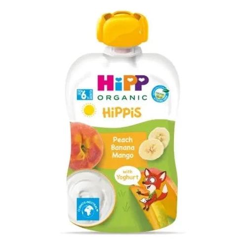 HIPPiS Piersic, banana, mango (6+ luni) 100 g 