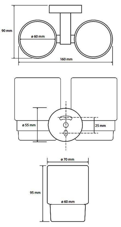 купить Стакан для зубных щёток Bemeta Omega sticla dublu perete 104110022 в Кишинёве 