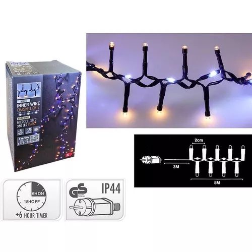 cumpără Ghirlandă Excellent Houseware 49761 Luminite de Craciun Fir-cascada 360 LED (250/110) 5m timer alb-cald în Chișinău 